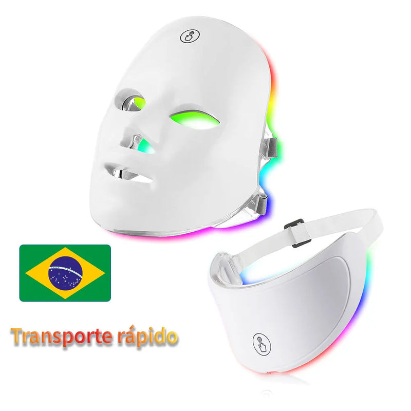 Máscara de beleza para rosto e pescoço / Massageador LED para cuidados com a pele