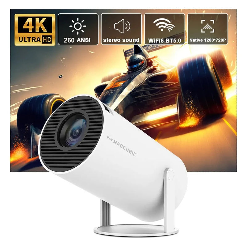 Projetor Portátil Para  Cinema em Casa / HY300 PRO / 4K / Android 11 / Dual / Wifi6 / 260ANSI / Allwinner / H713 BT5.0 / 1080P 1280*720P