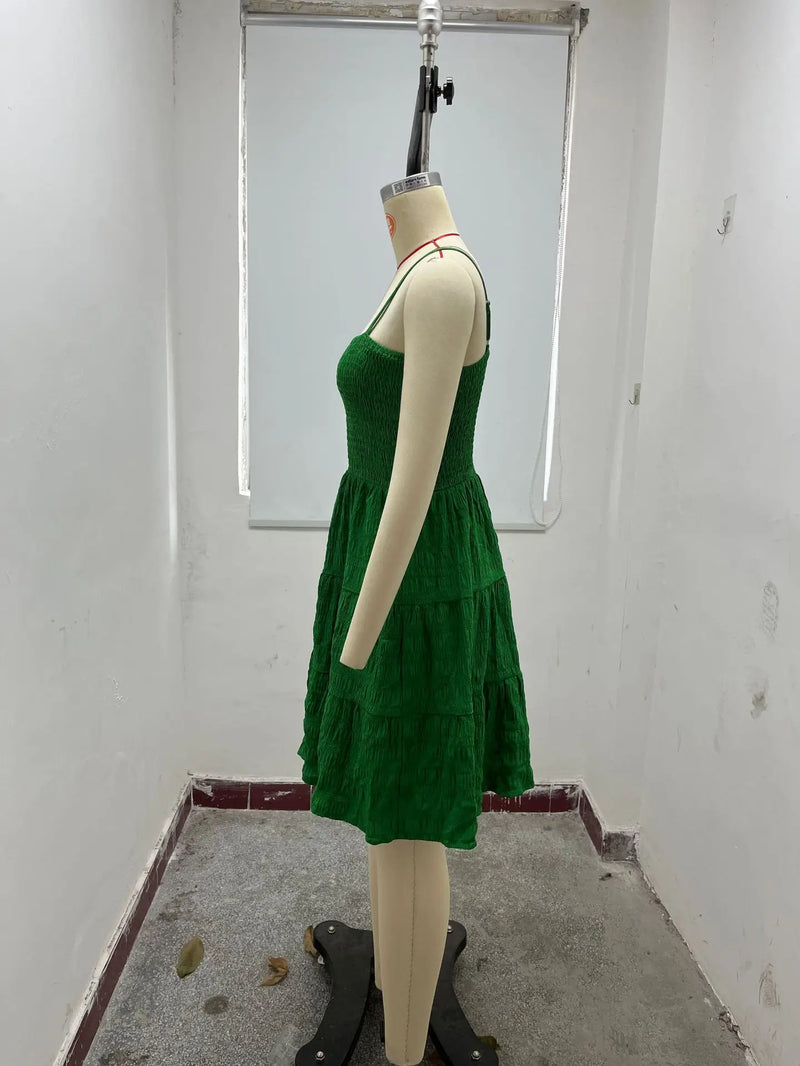 Vestido curto feminino de verão, camisola, colete, minivestido, sem mangas, esvoaçante, linha A