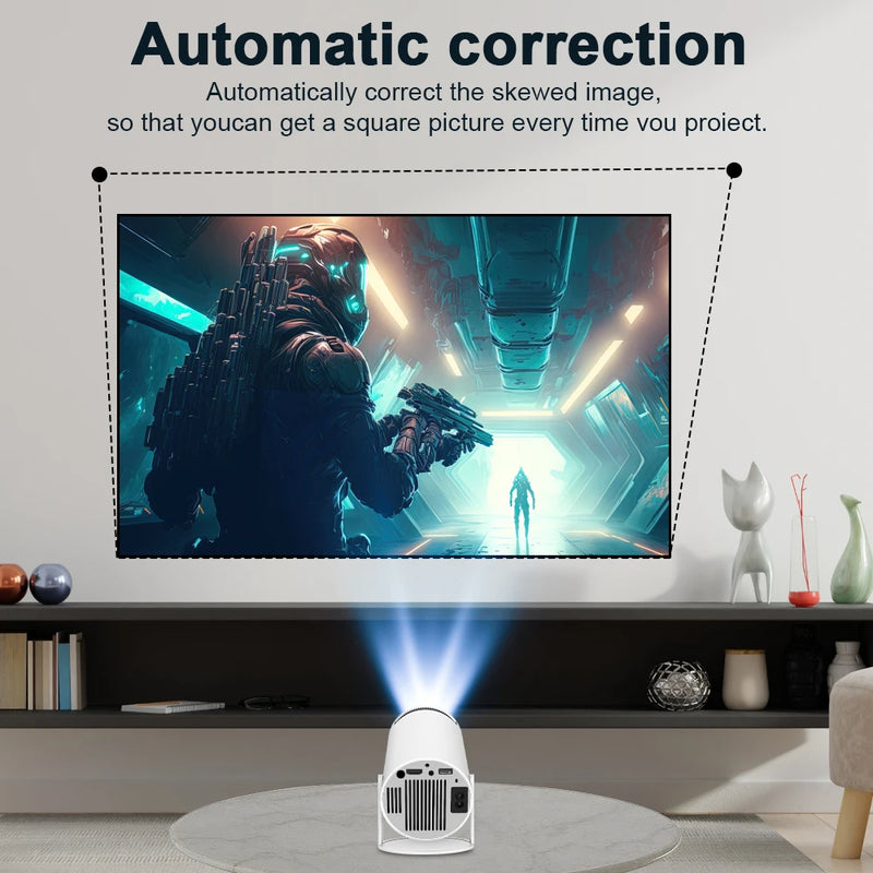 Projetor Portátil Para  Cinema em Casa / HY300 PRO / 4K / Android 11 / Dual / Wifi6 / 260ANSI / Allwinner / H713 BT5.0 / 1080P 1280*720P