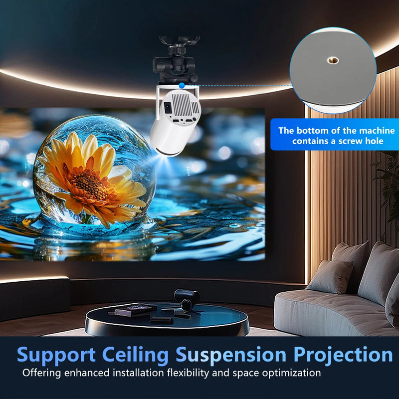 Projetor Portátil Para  Cinema em Casa / HY300 PRO / 4K / Android 11 / Dual / Wifi6 / 260ANSI / Allwinner / H713 BT5.0 / 1080P 1280*720P